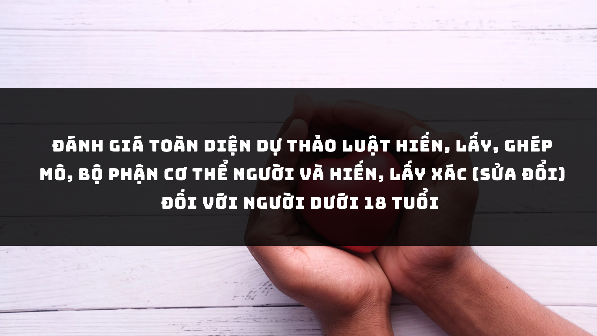 Đánh giá Dự thảo Luật hiến, lấy, ghép mô, bộ phận cơ thể người và hiến, lấy xác (sửa đổi) đối với người dưới 18 tuổi